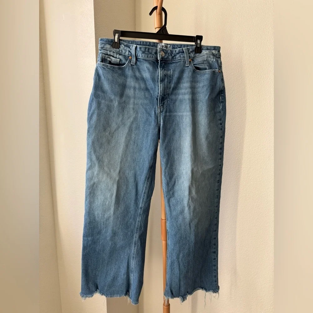 Paige Designer Blue Denim Leenah Ankle High Rise Jeans Women’s Size 32 - Picture 2 of 7